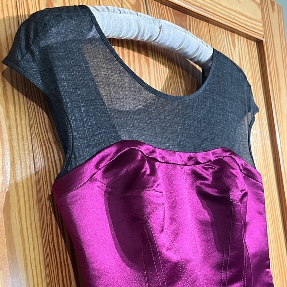NEW Tory Burch 100% Silk Purple Corset Fitted Pencil Dress - Picture 4 of 14